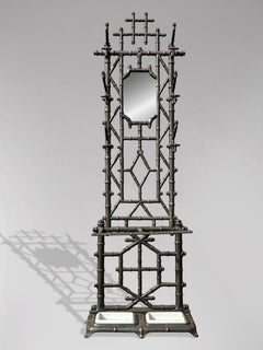 Early 20th Century French Faux Bamboo Cast Iron Hall Stand by Deville Pailliette