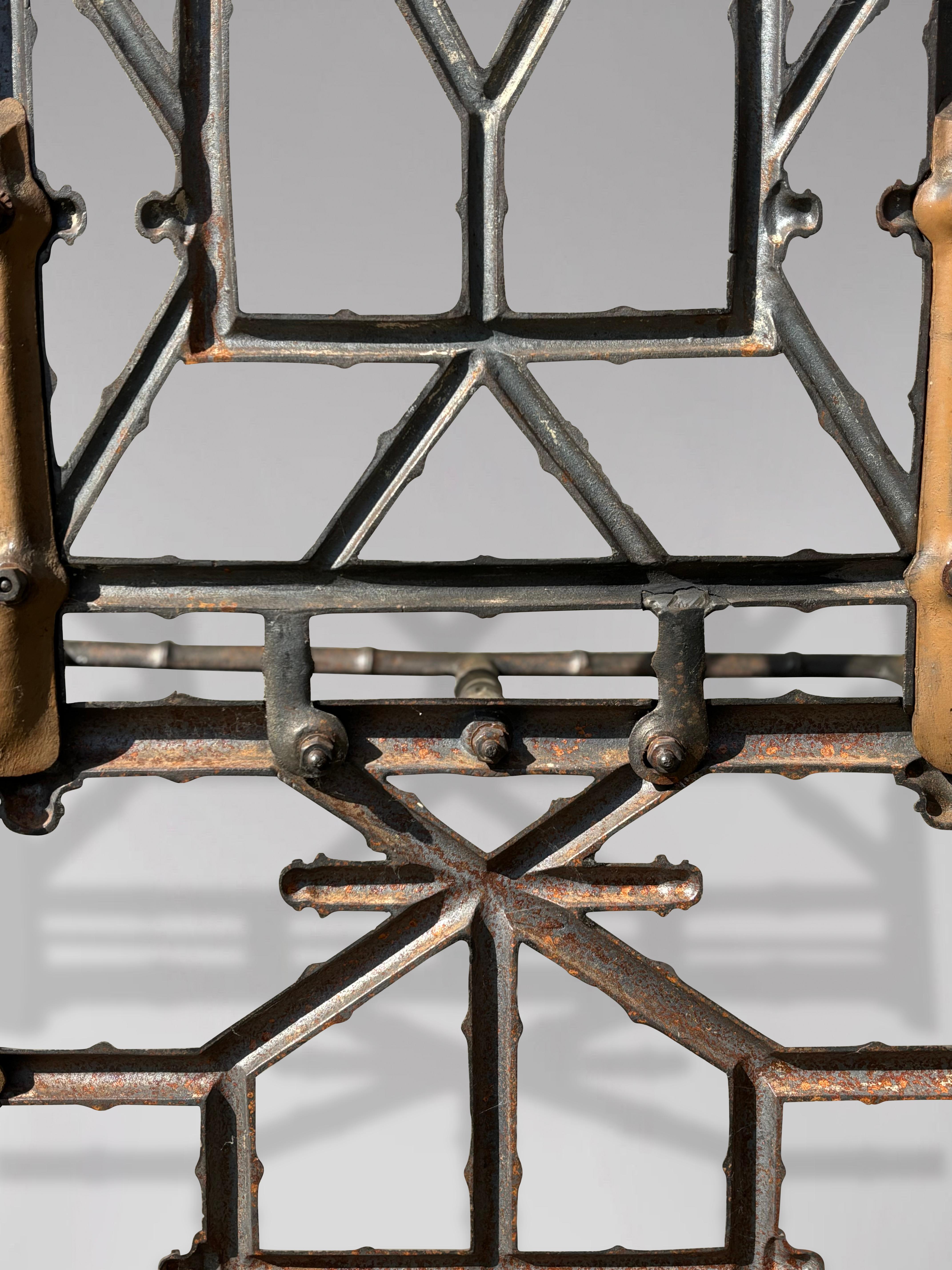 Early 20th Century French Faux Bamboo Cast Iron Hall Stand by Deville Pailliette 4