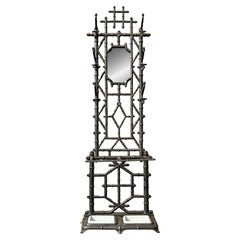 Early 20th Century French Faux Bamboo Cast Iron Hall Stand by Deville Pailliette