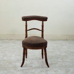 Early 20th Century French Faux Bamboo Cherrywood Smoking Chair, Chaise Fumeur