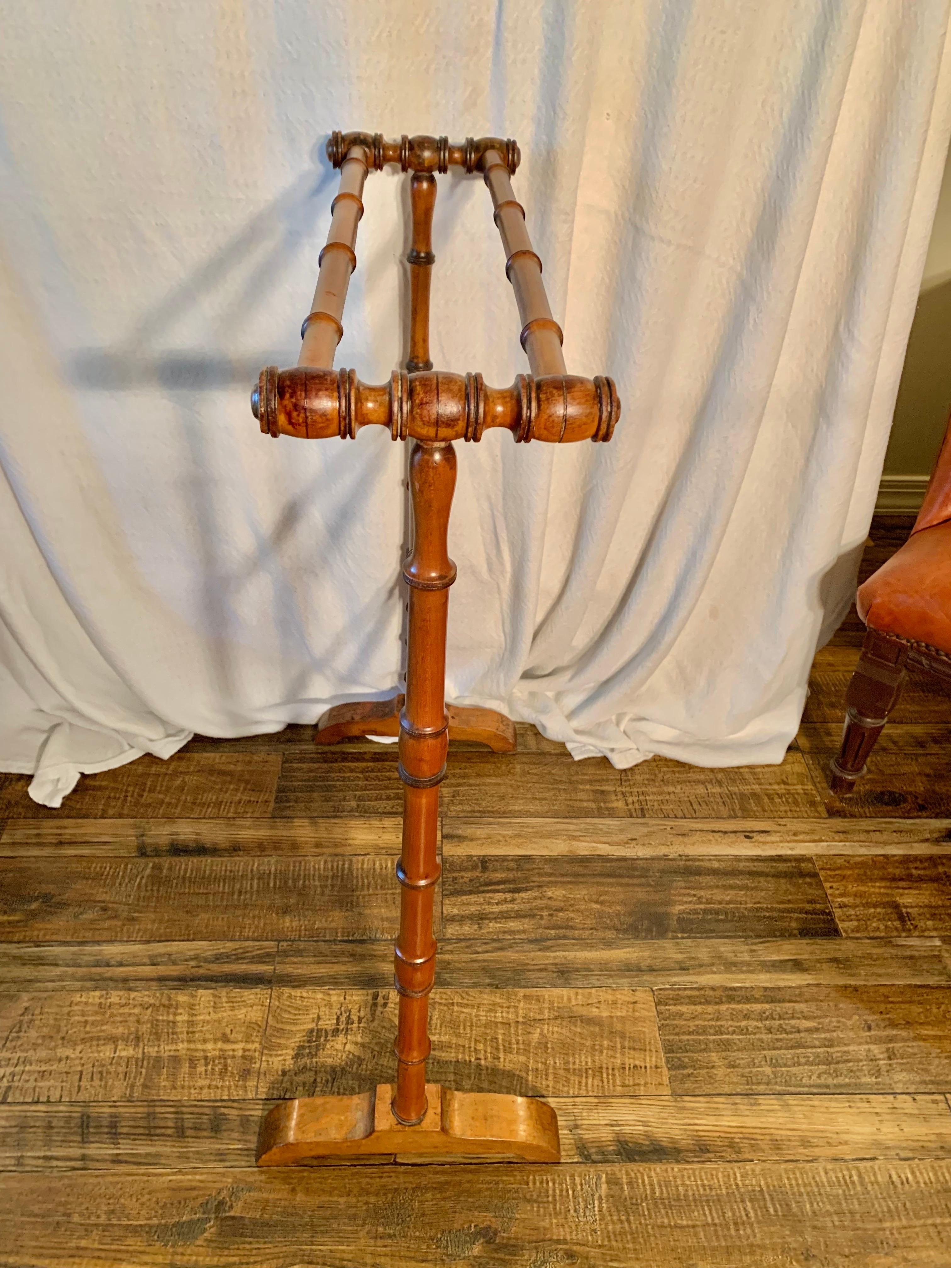Early 20th Century French Faux Bamboo Towel Rack or Quilt Stand 7