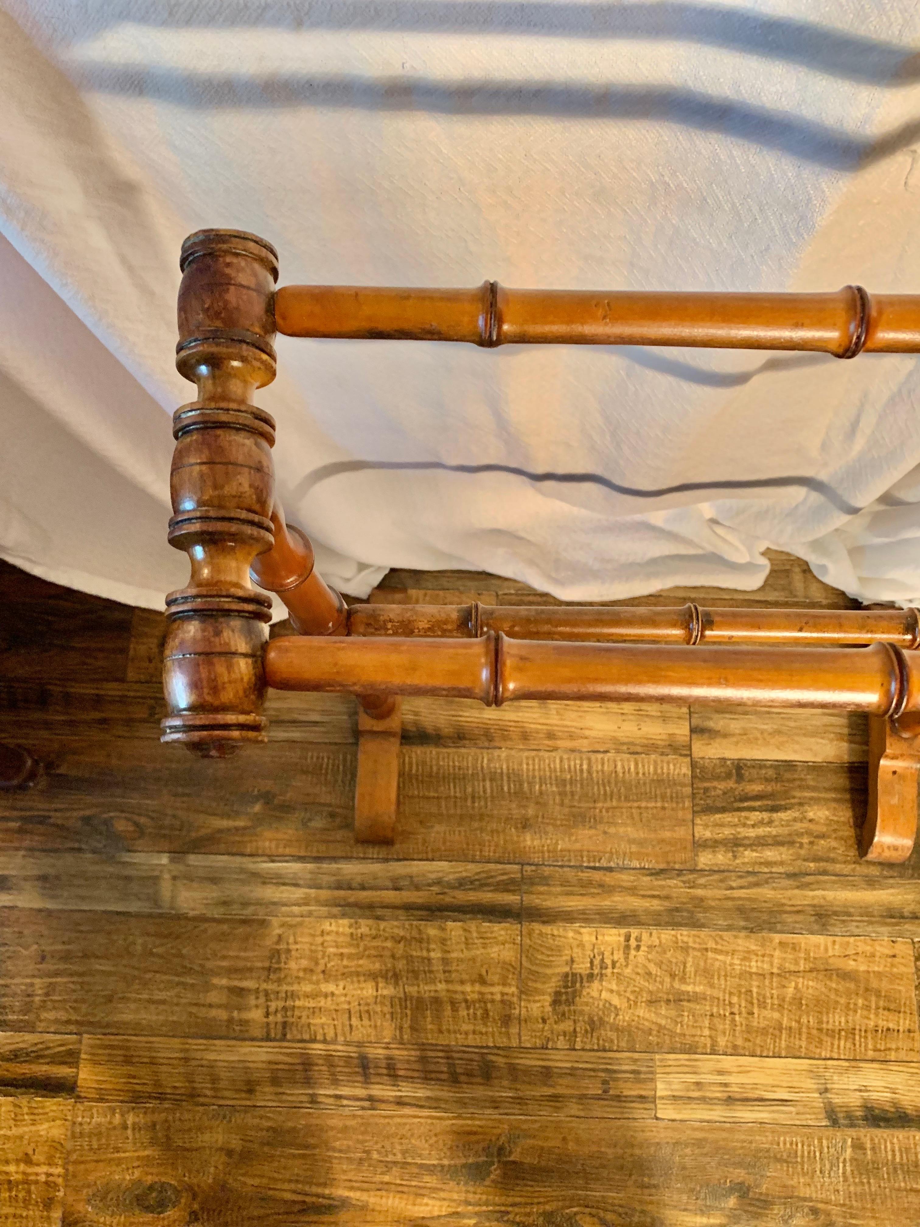 Early 20th Century French Faux Bamboo Towel Rack or Quilt Stand 2