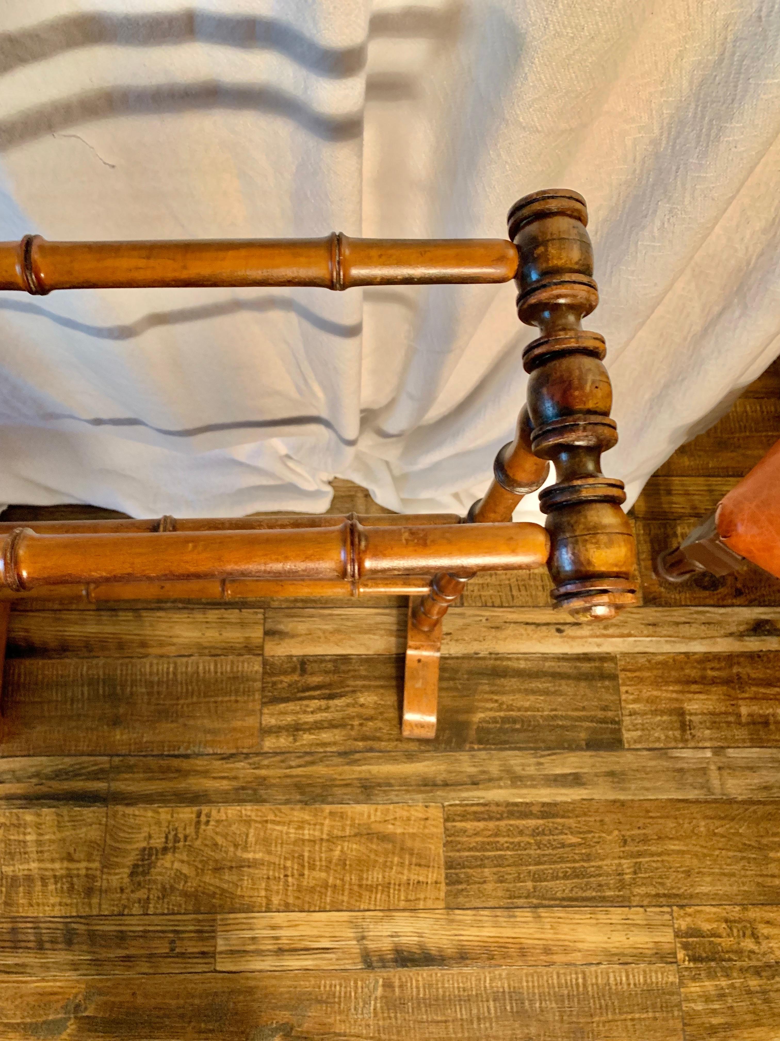 Early 20th Century French Faux Bamboo Towel Rack or Quilt Stand 3