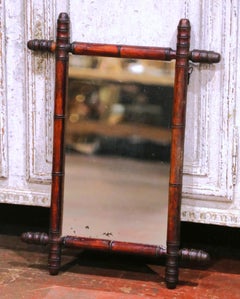 Early 20th Century French Faux Bamboo Wall Mirror