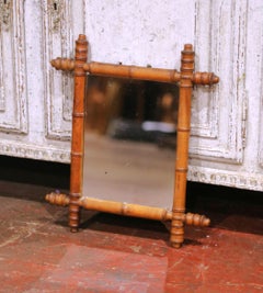 Early 20th Century French Faux Bamboo Wall Mirror