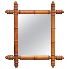 Early 20th Century French Faux Bamboo Wall Mirror