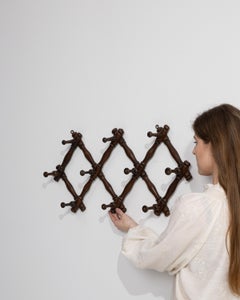 Early 20th Century French Faux Bamboo Wooden Coat Hanger Rack