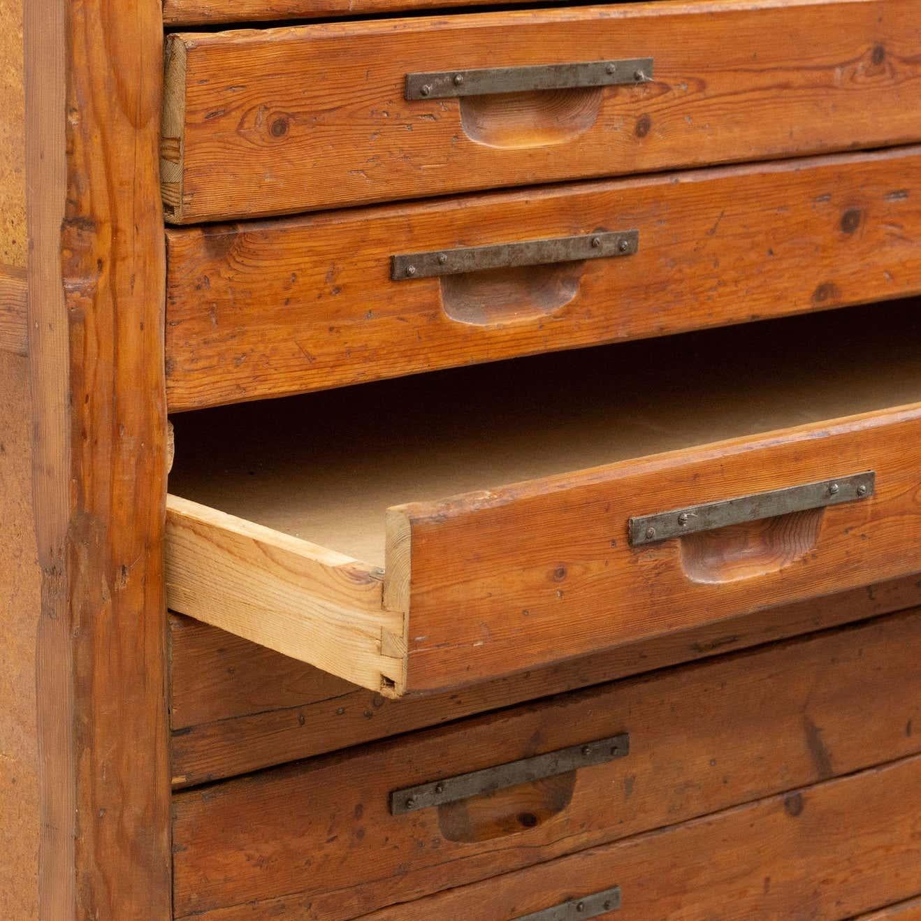 Early 20th Century Wood Large French File Cabinet For Sale 2