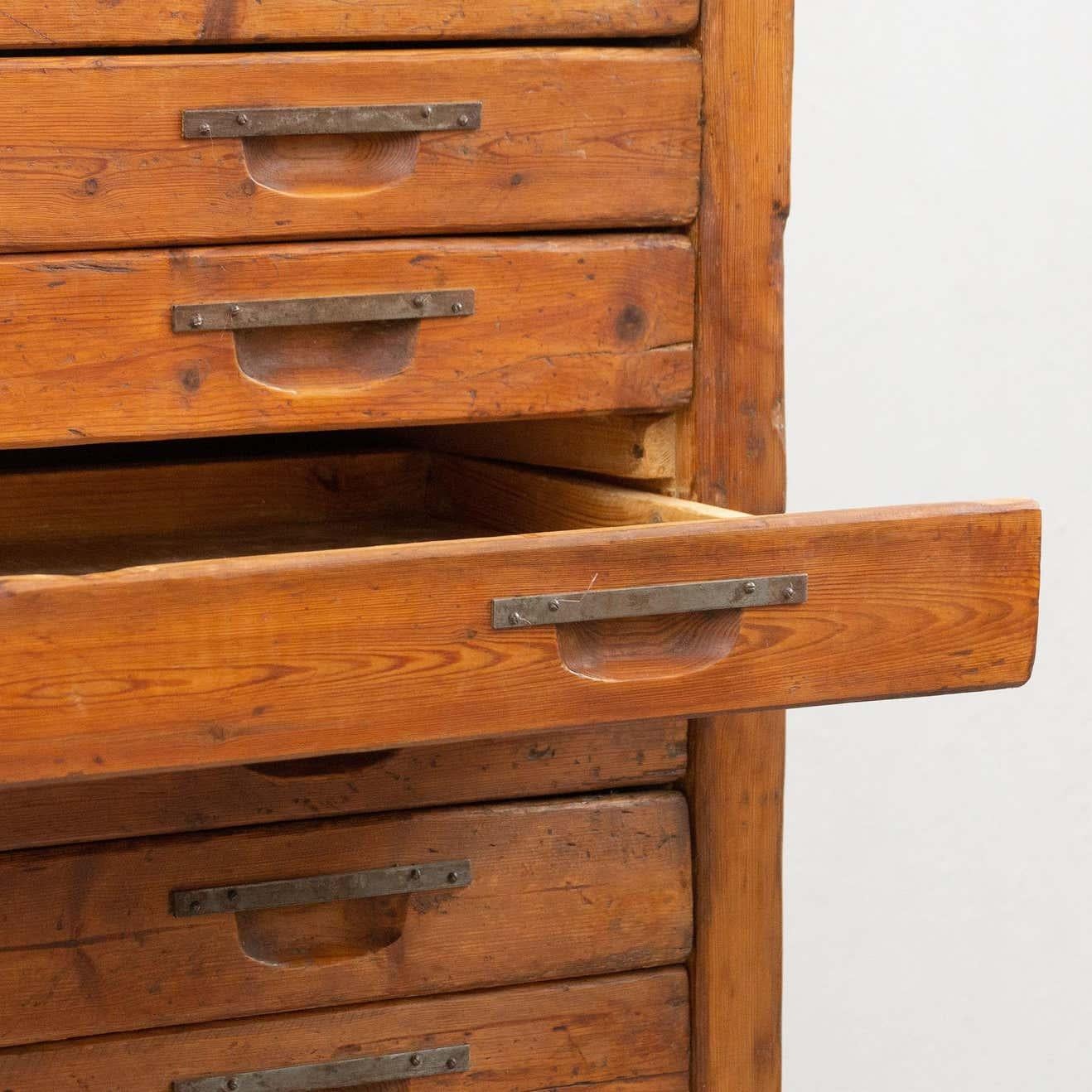 Early 20th Century Wood Large French File Cabinet For Sale 4