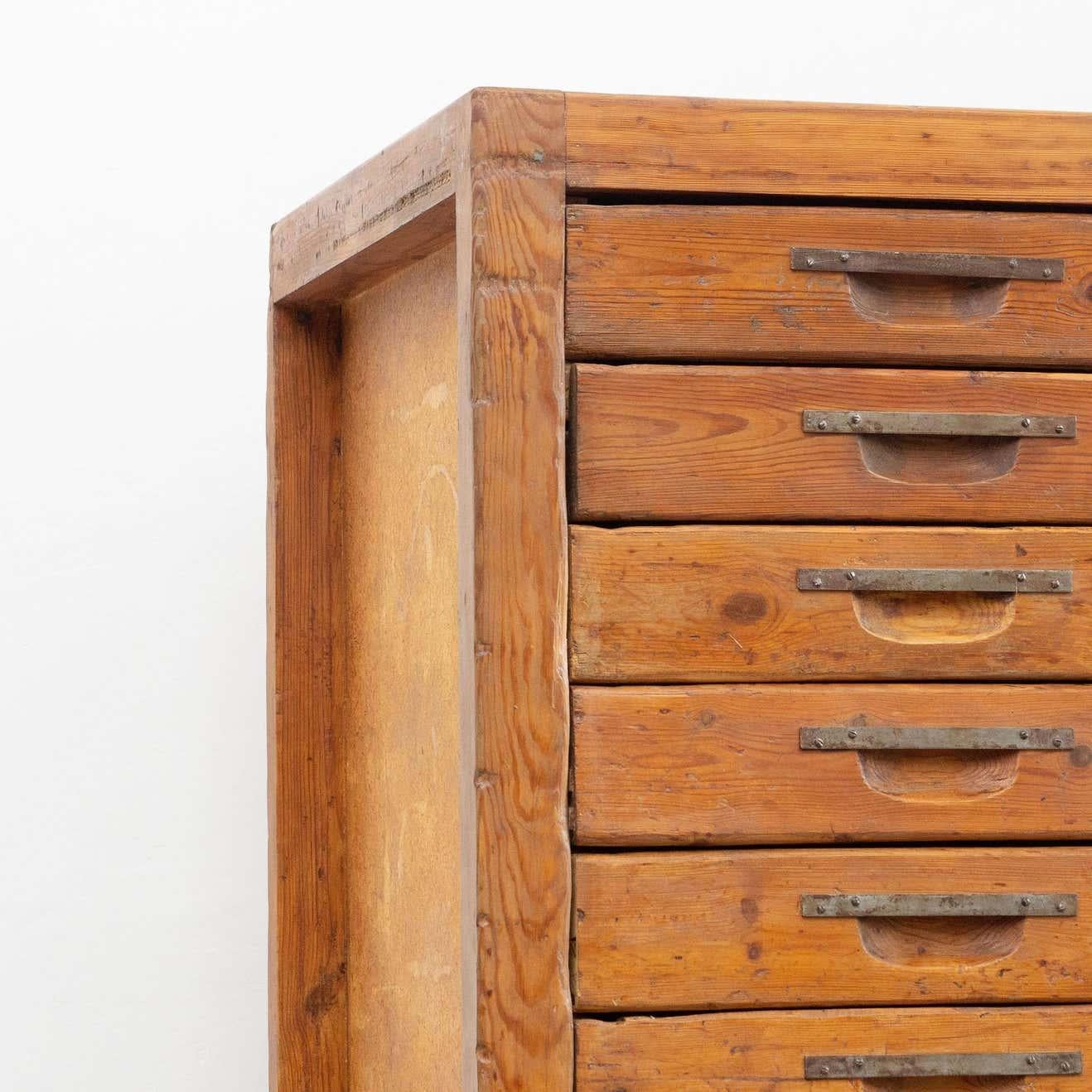 Early 20th Century Wood Large French File Cabinet For Sale 6