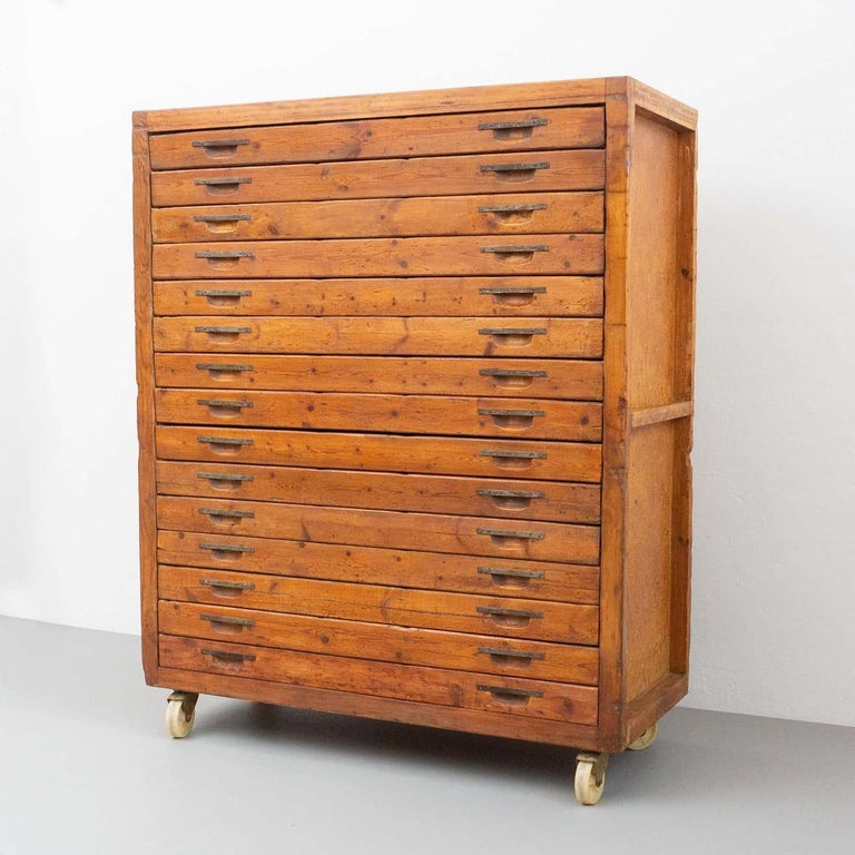 Mid-Century Modern Early 20th Century French File Cabinet For Sale