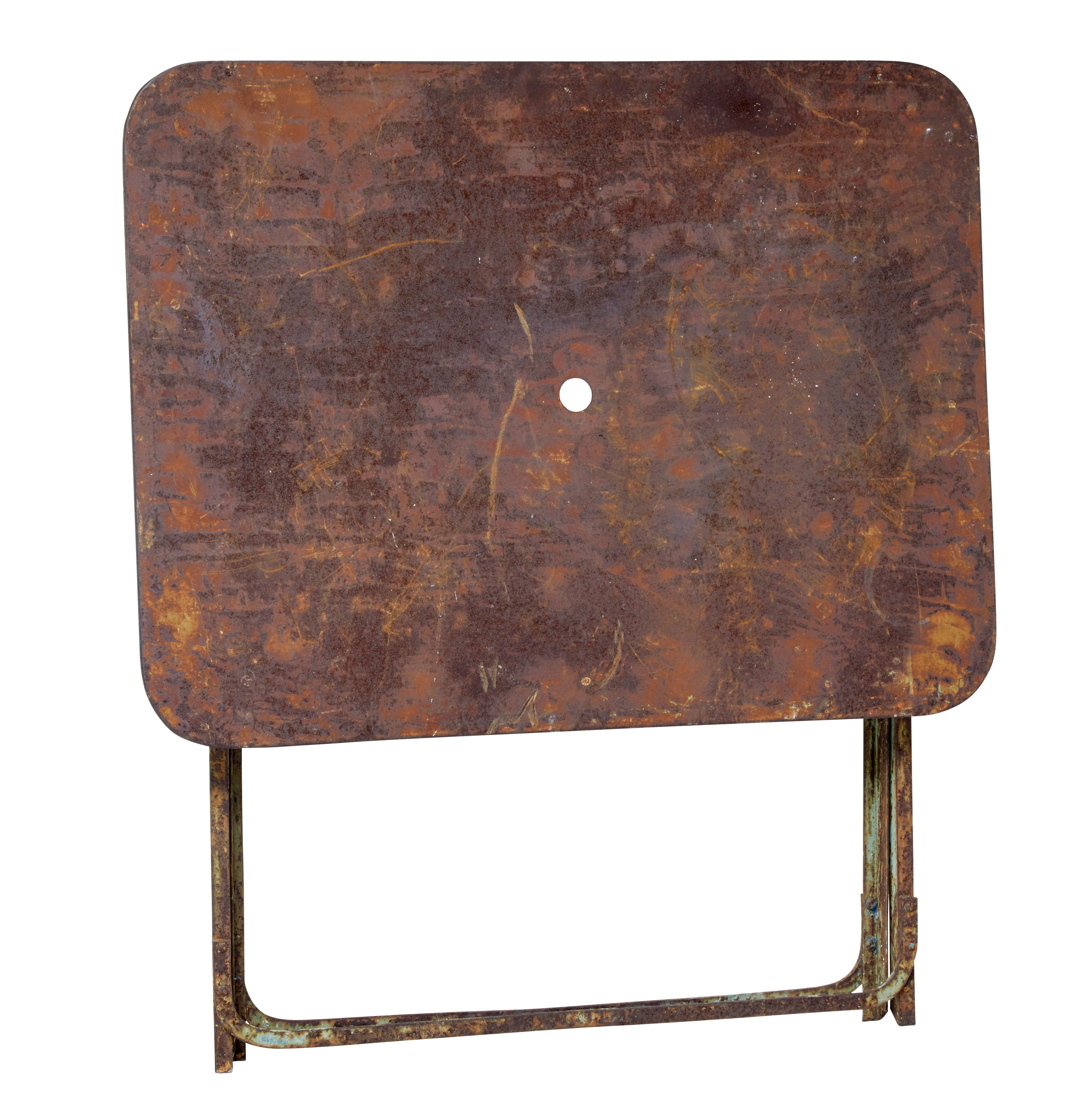 Art Deco Early 20th century French folding metal garden table For Sale
