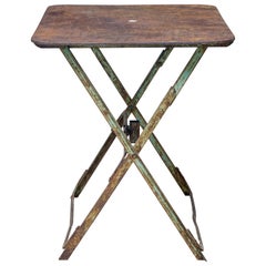 Early 20th Century French Folding Metal Garden Table