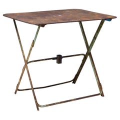 Early 20th century French folding metal garden table