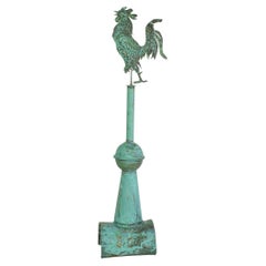 Early 20th Century, French Folk Art Copper Weathervane with Rooster