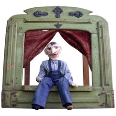 Antique Early 20th Century French Folk Art Puppet Theatre