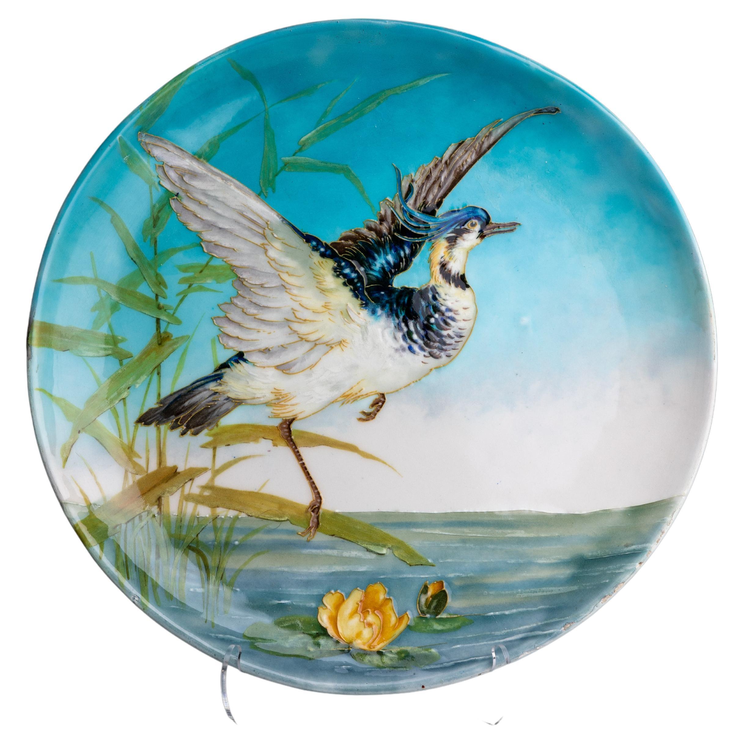 Early 20th Century French French Porcelain Plate by Paul Milet