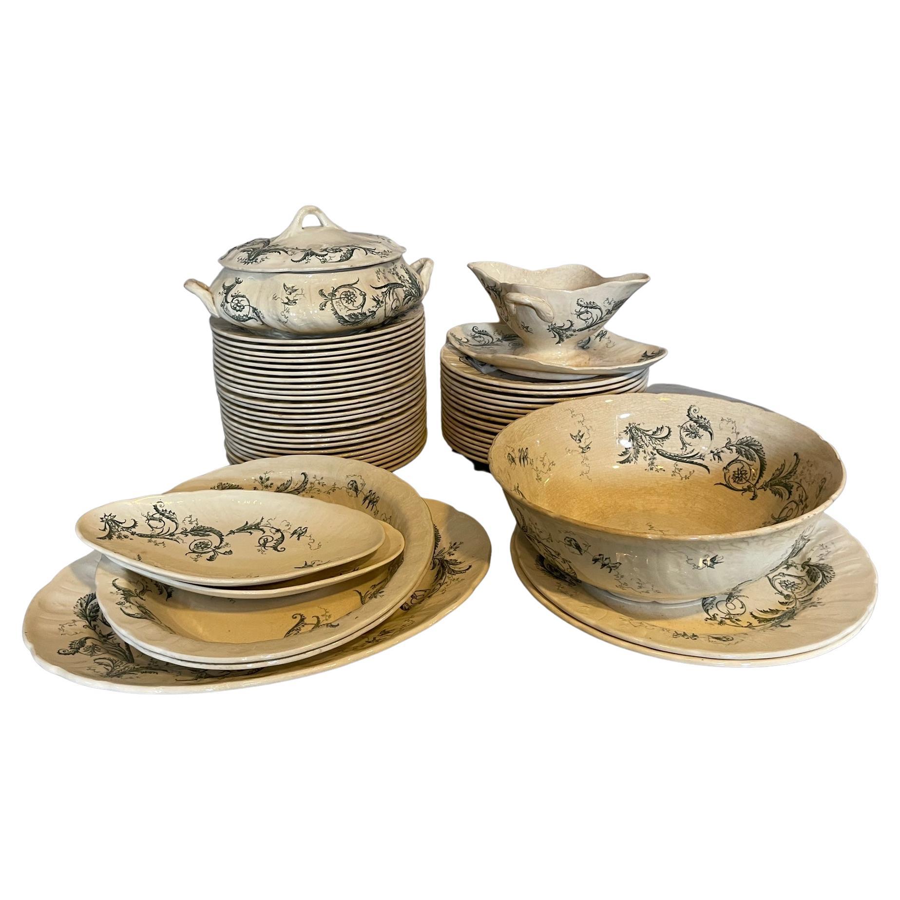 Early 20th Century French Gien Porcelain Table Service, 1900s For Sale ...