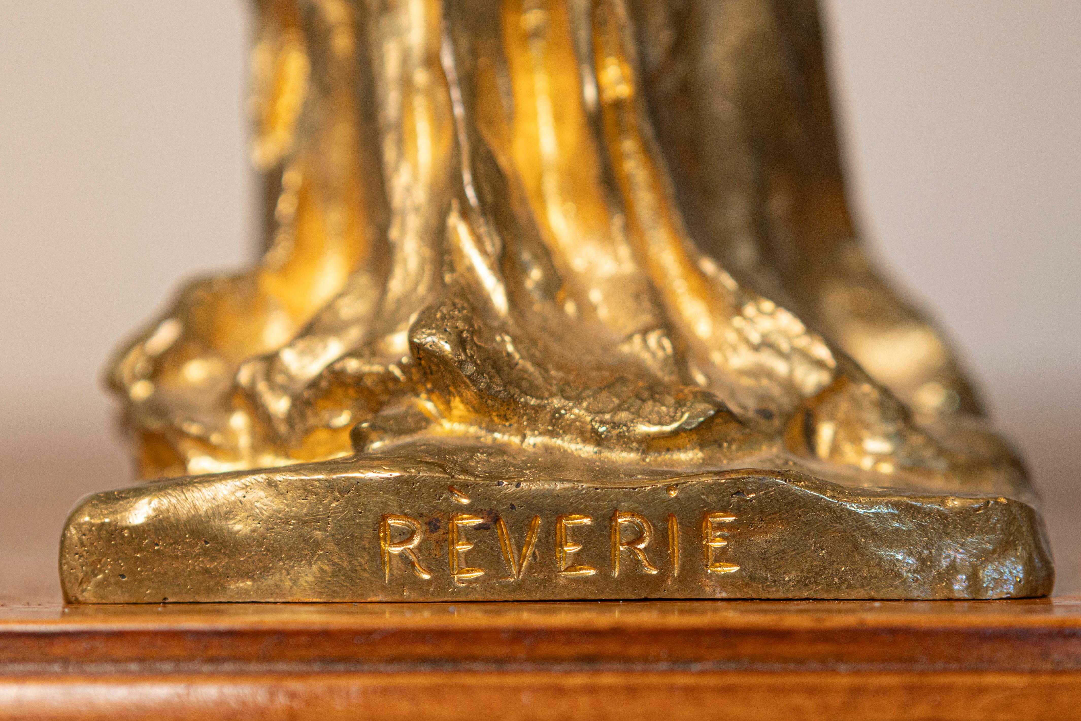 Statua in metallo dorato francese dei primi del Novecento - 