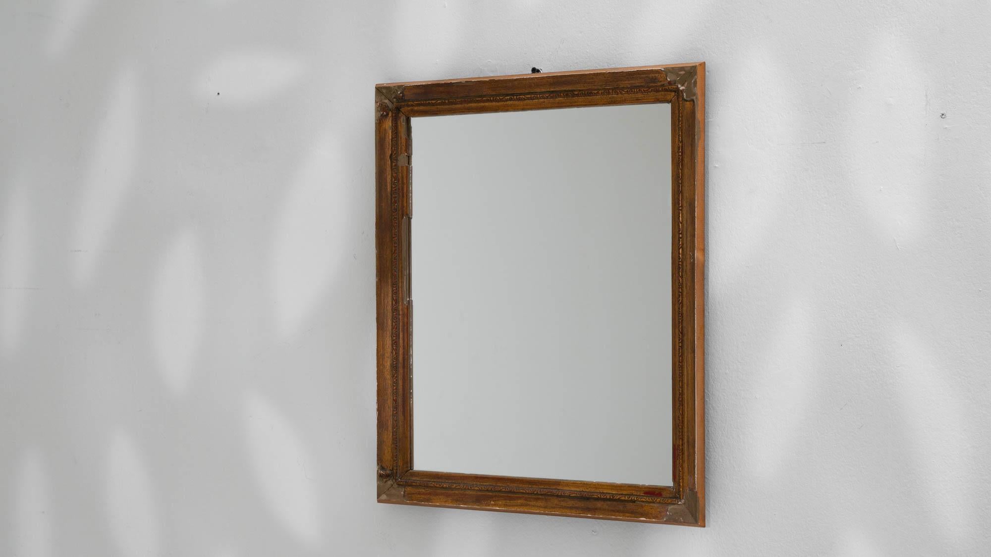 Early 20th Century French Gilded Wooden Mirror For Sale 1