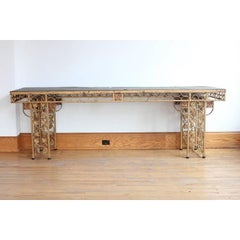 Early 20th Century French Gilded Wrought Iron Winery Table