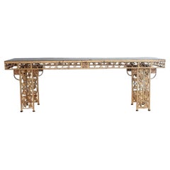 Early 20th Century French Gilded Wrought Iron Winery Table