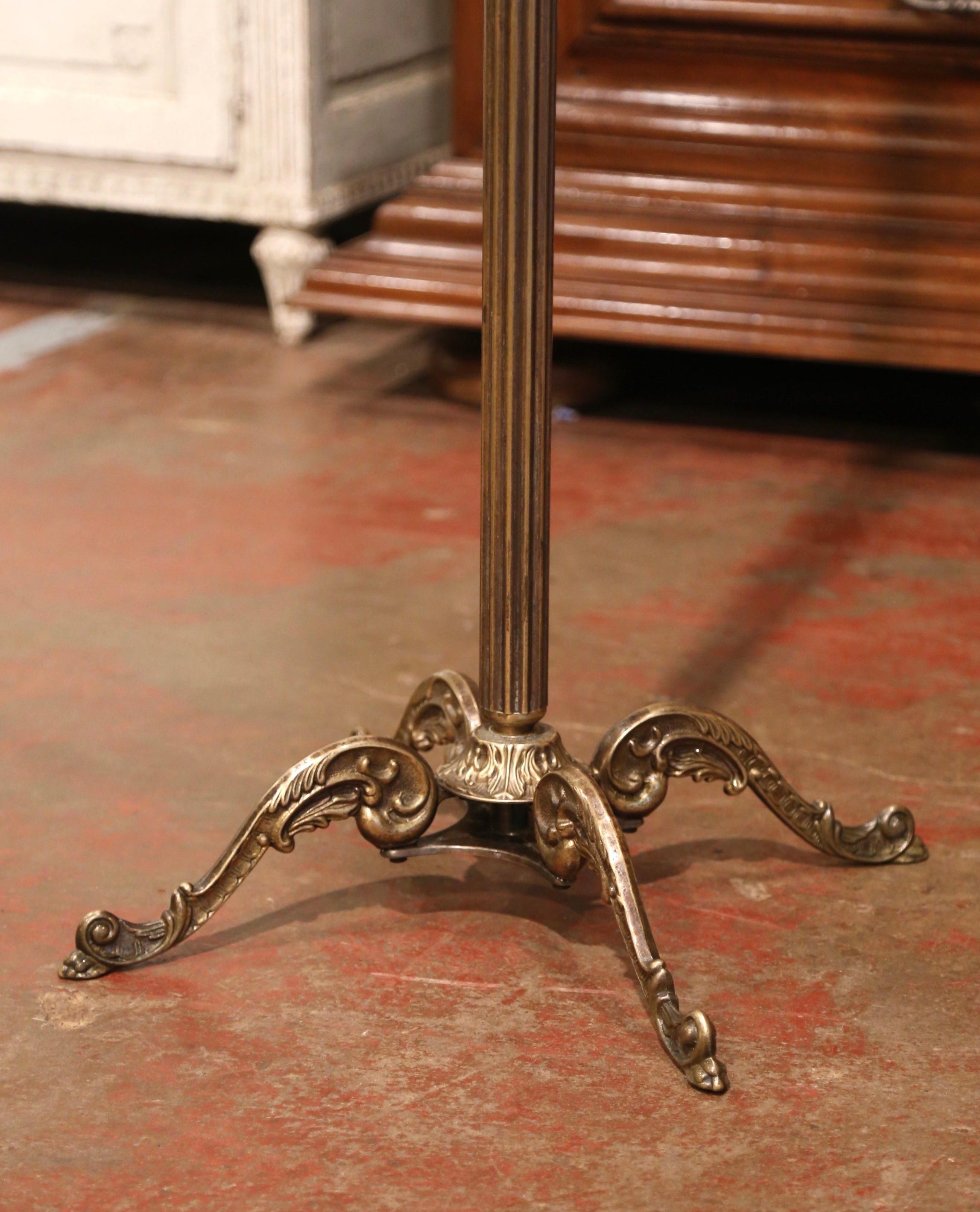 Patinated Early 20th Century French Gilt Brass Hall Tree Stand