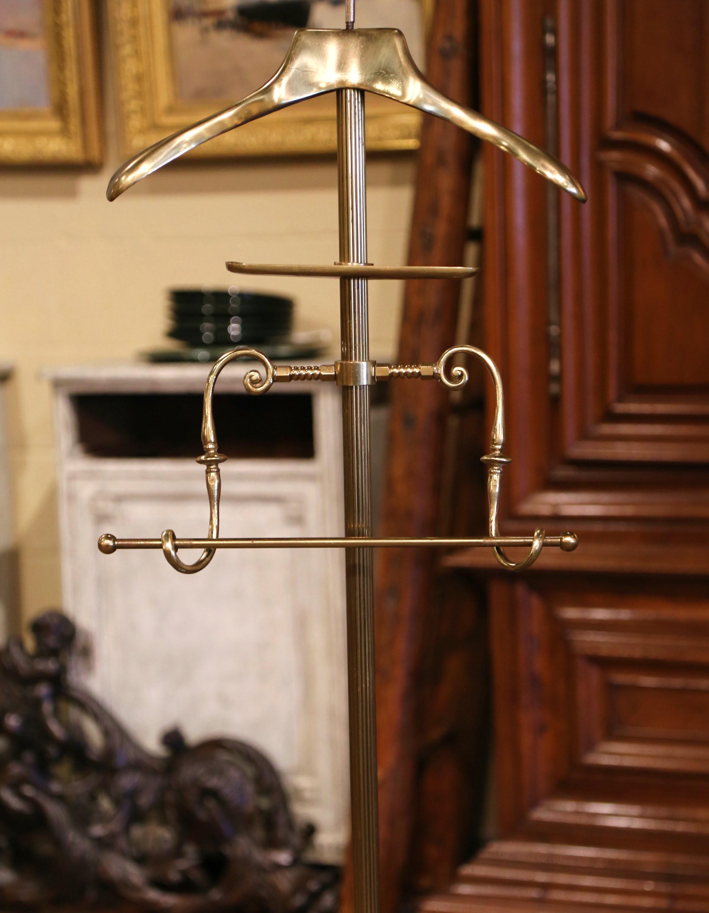 Early 20th Century French Gilt Brass Jacket Hanger Bathroom Coat Stand For Sale 2