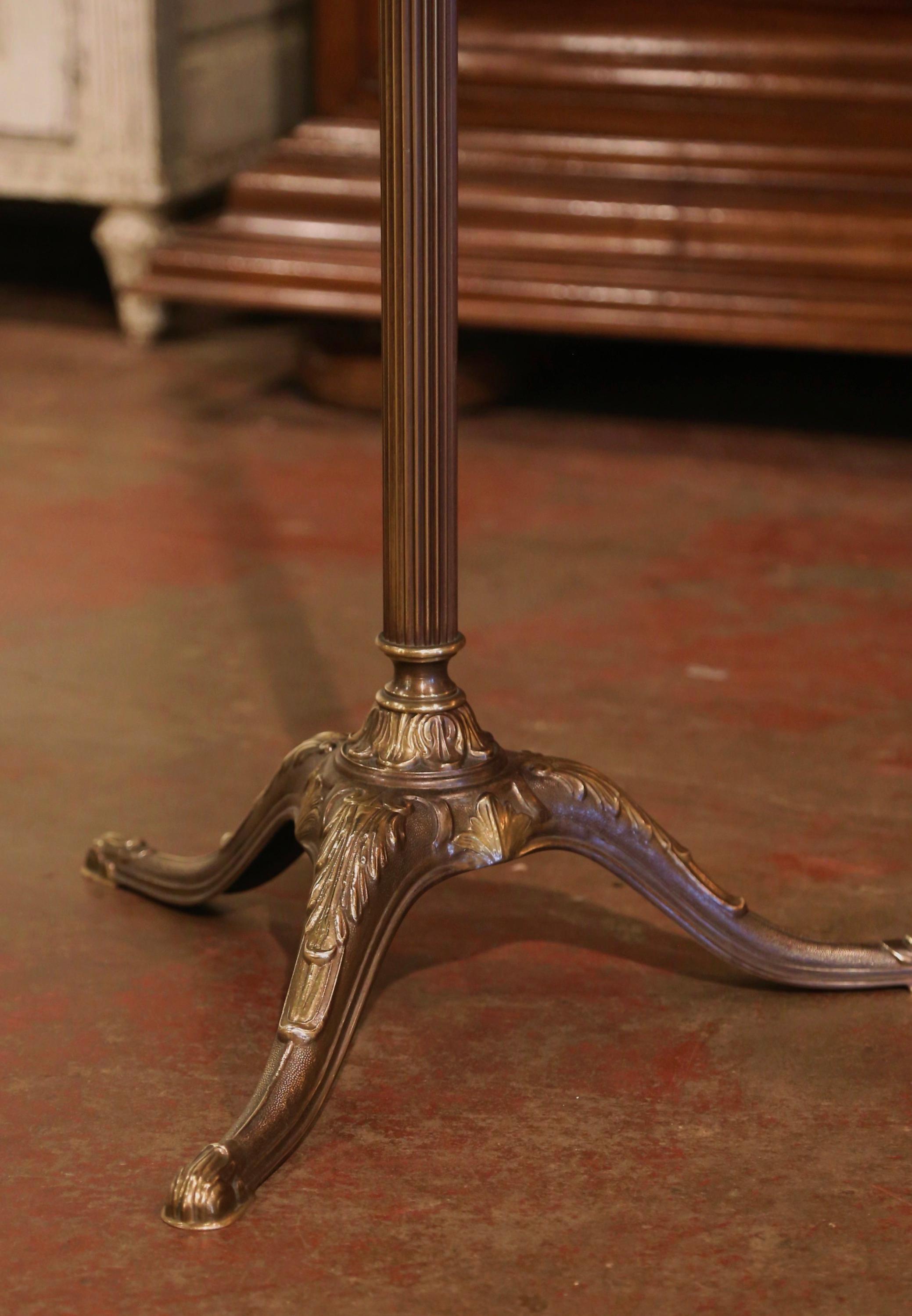 Hand-Crafted Early 20th Century French Gilt Brass Swivel Four-Hook Hall Tree Stand