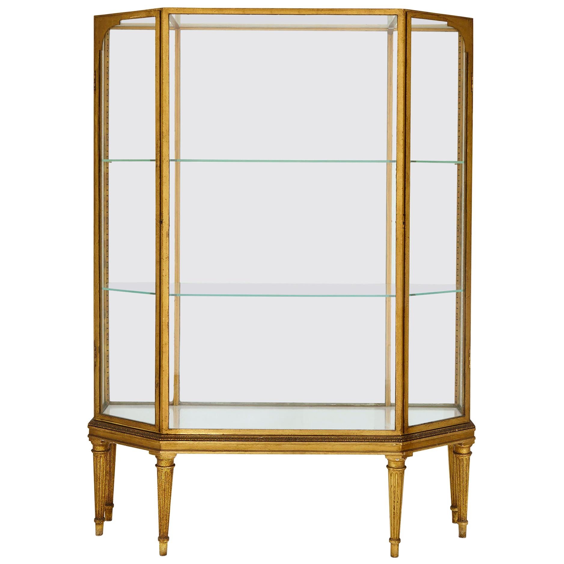 Early 20th Century French Giltwood Display Cabinet