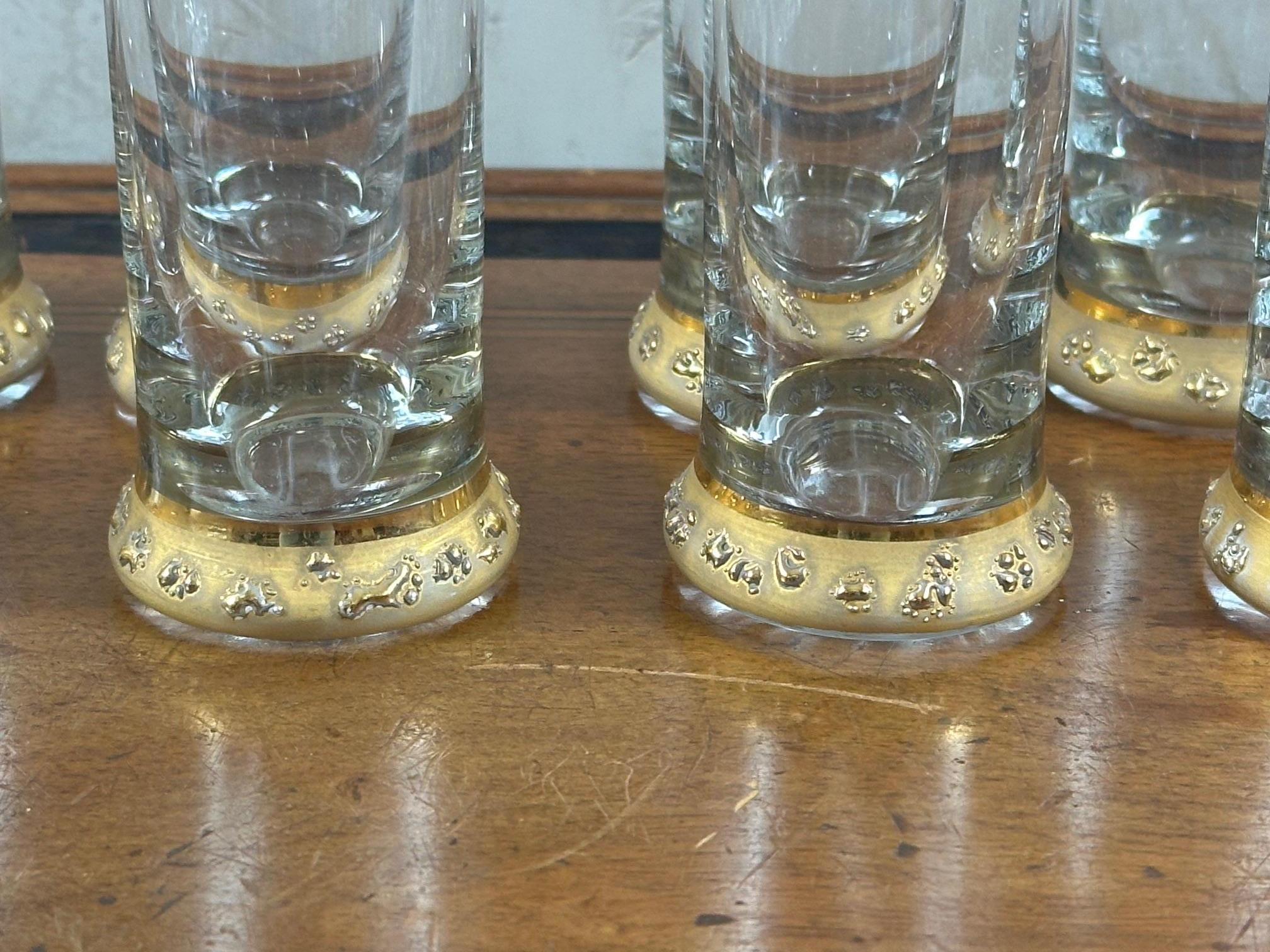 Juego de licor de vidrio y oro francés de principios del siglo XX, 1900 en venta 4