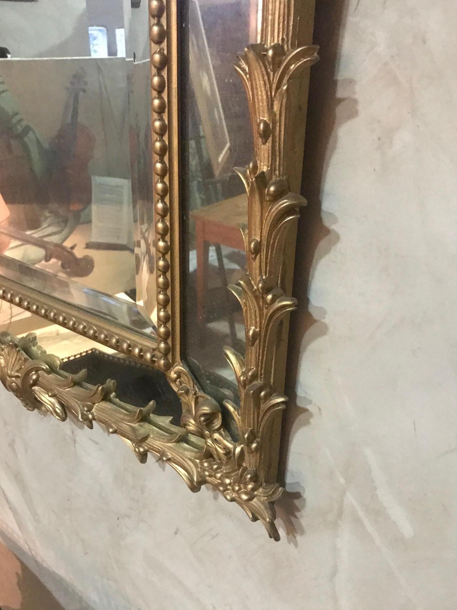 Late 19th Century Early 20th Century French Golden Wood Louis XV Mirror