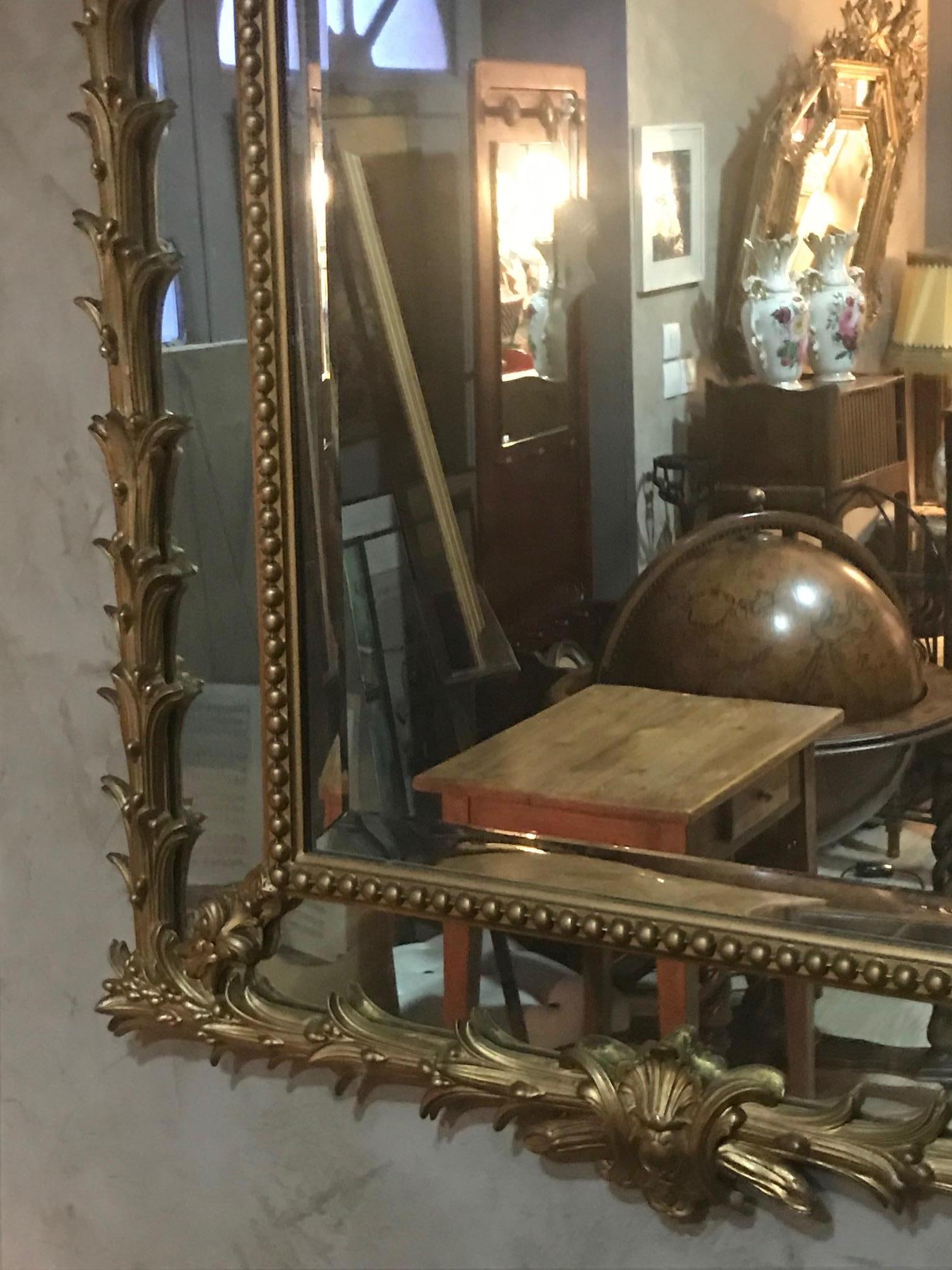 Early 20th Century French Golden Wood Louis XV Mirror 3