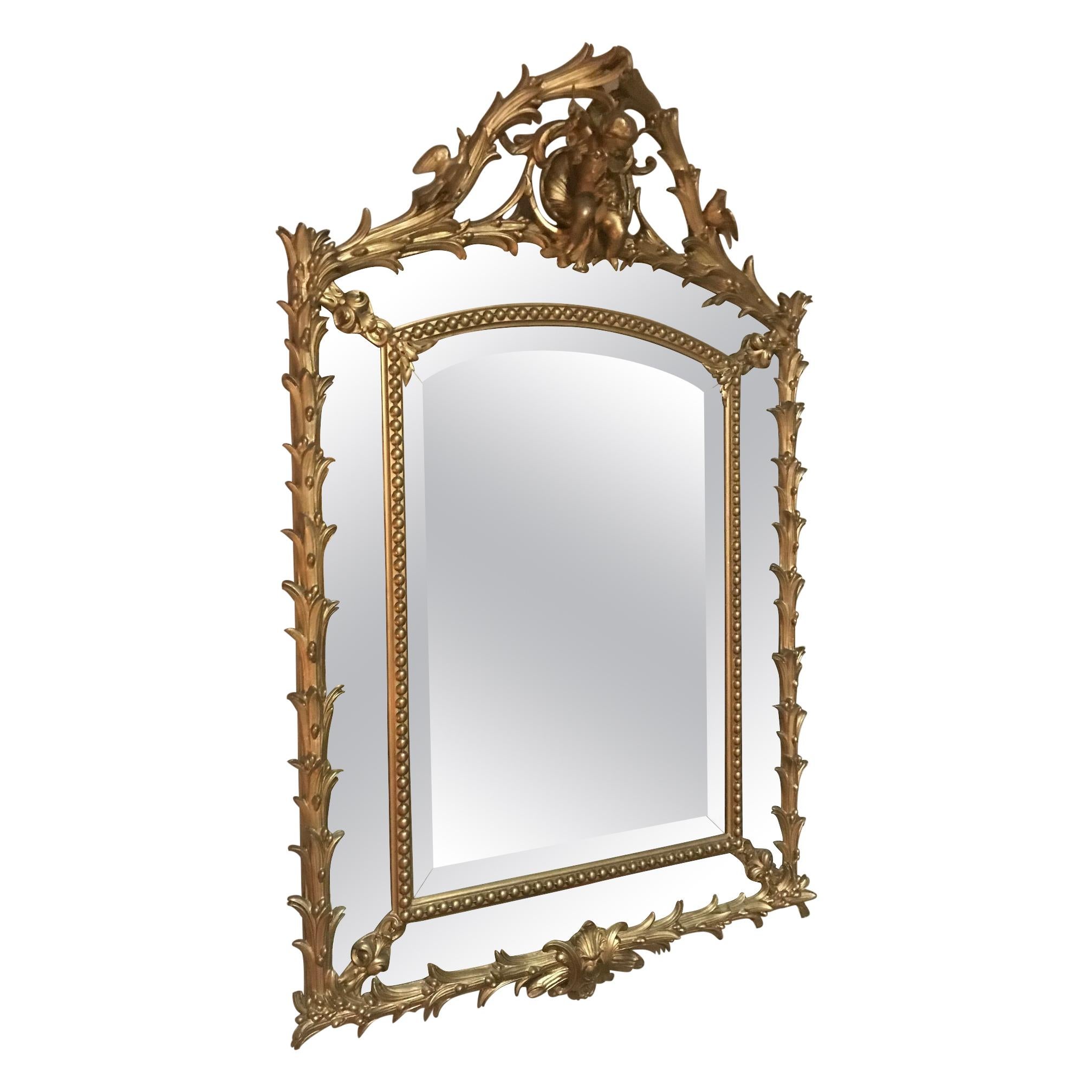 Early 20th Century French Golden Wood Louis XV Mirror