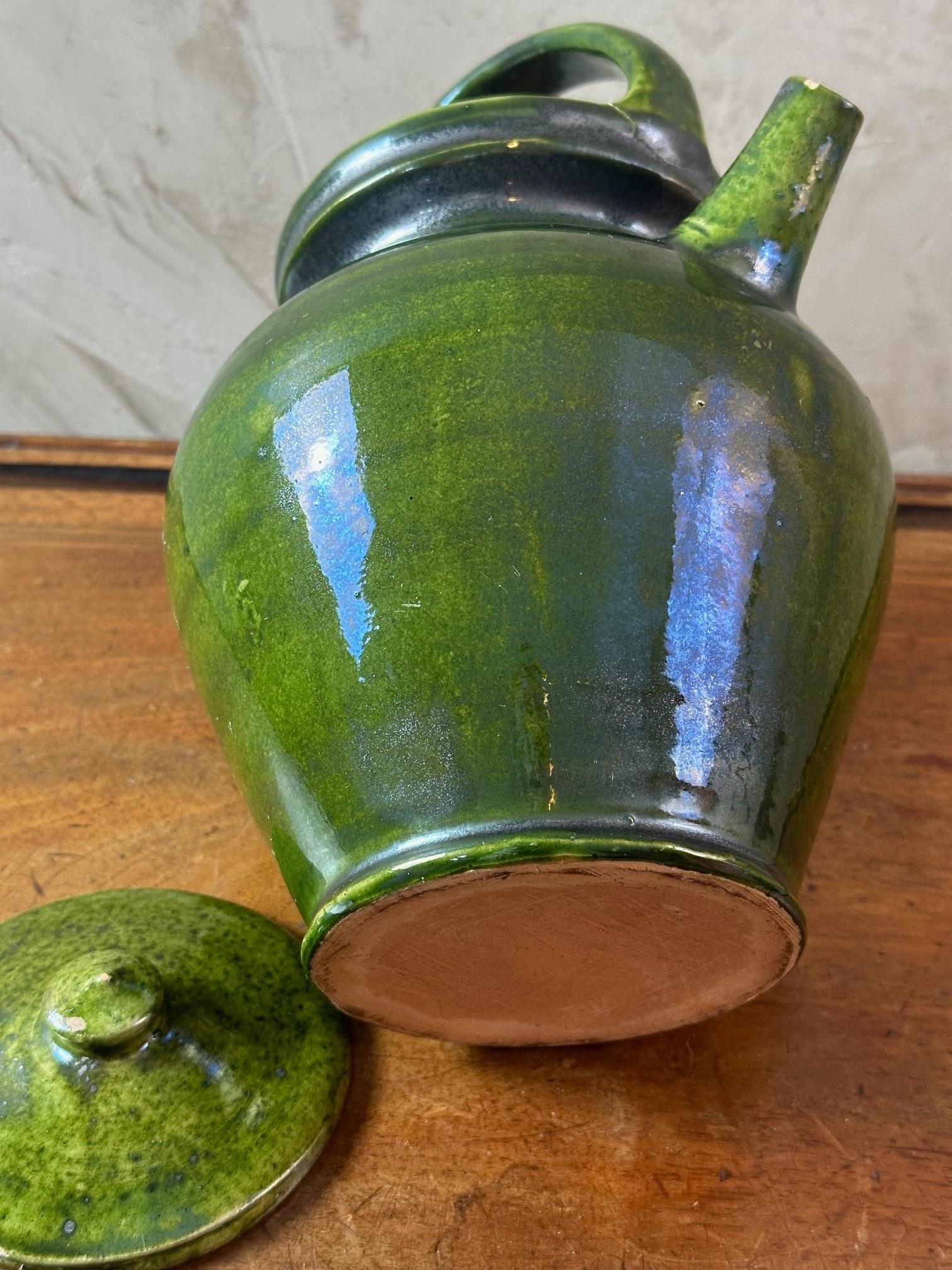 Early 20th century French Green Pottery For Sale 7