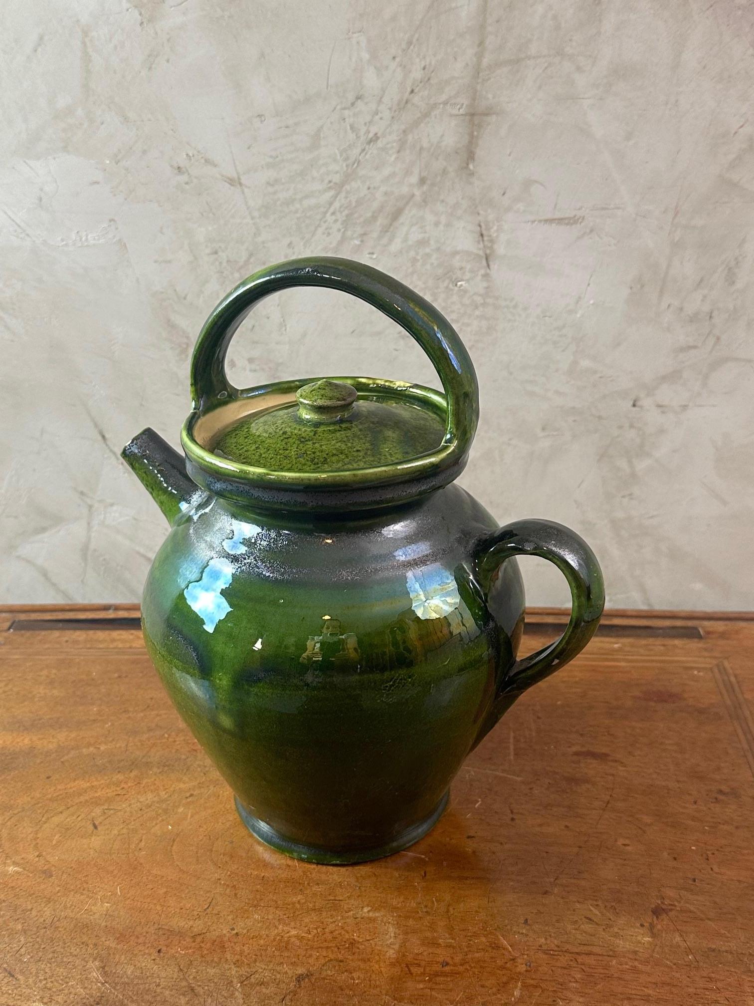 Early 20th Century Early 20th century French Green Pottery For Sale