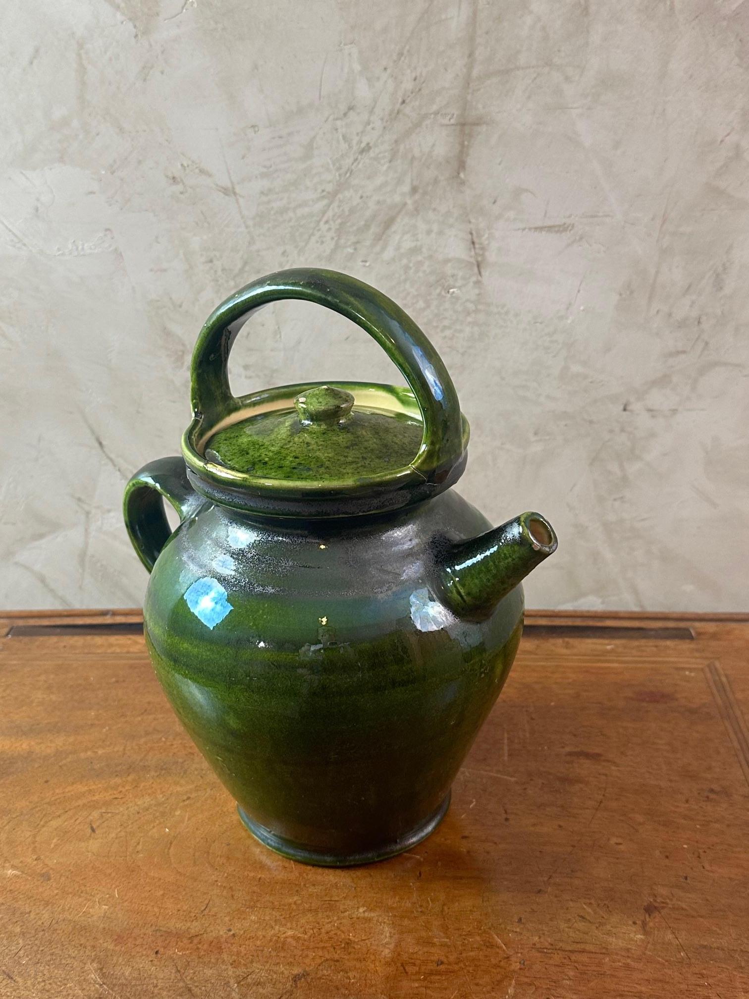 Early 20th century French Green Pottery For Sale 2