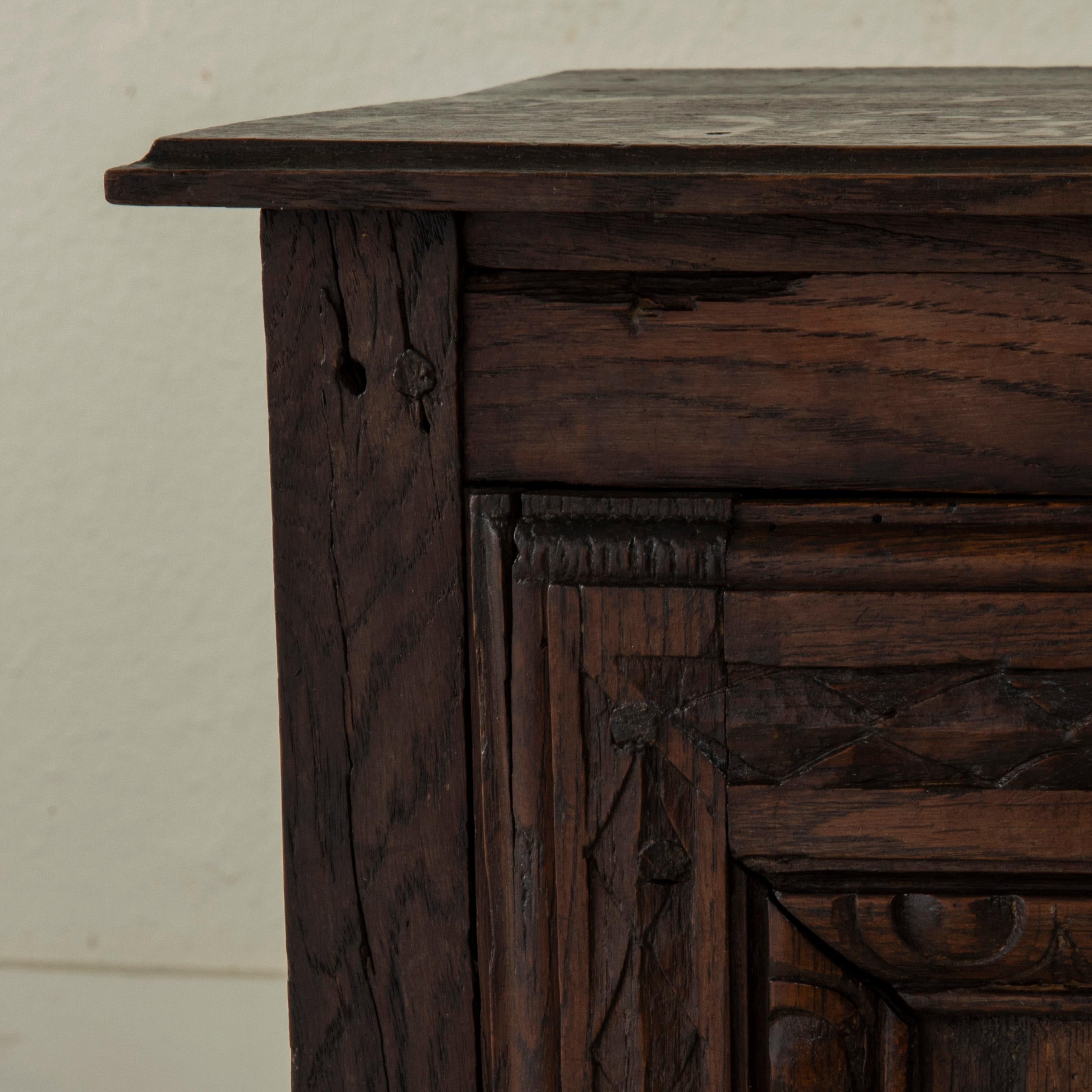 Early 20th Century French Hand Carved Oak Cabinet, Nightstand, or Side Table 10