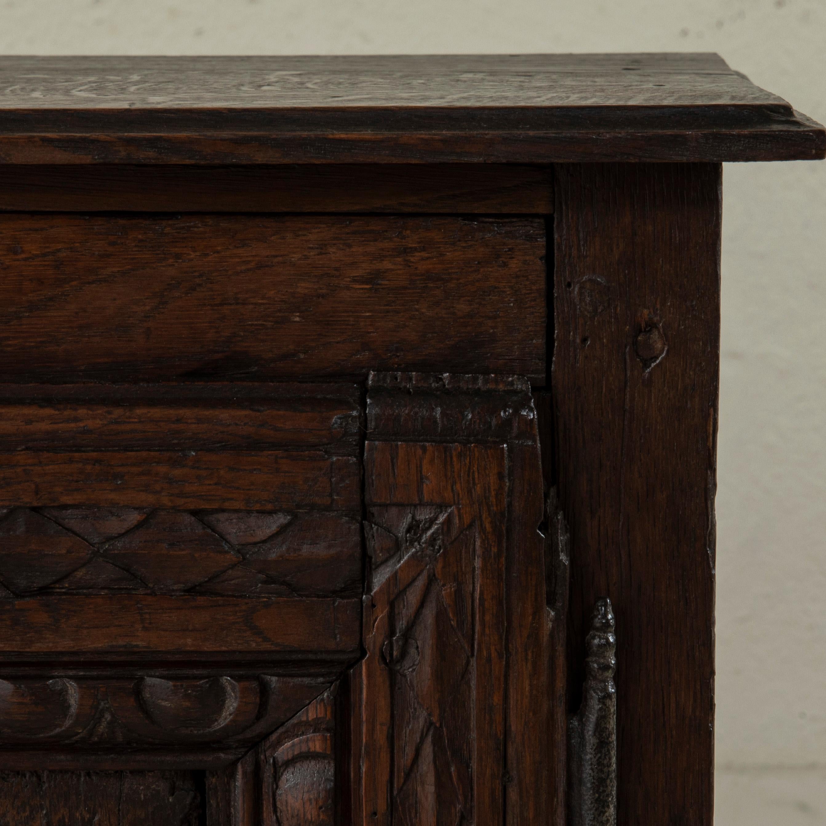 Early 20th Century French Hand Carved Oak Cabinet, Nightstand, or Side Table 3