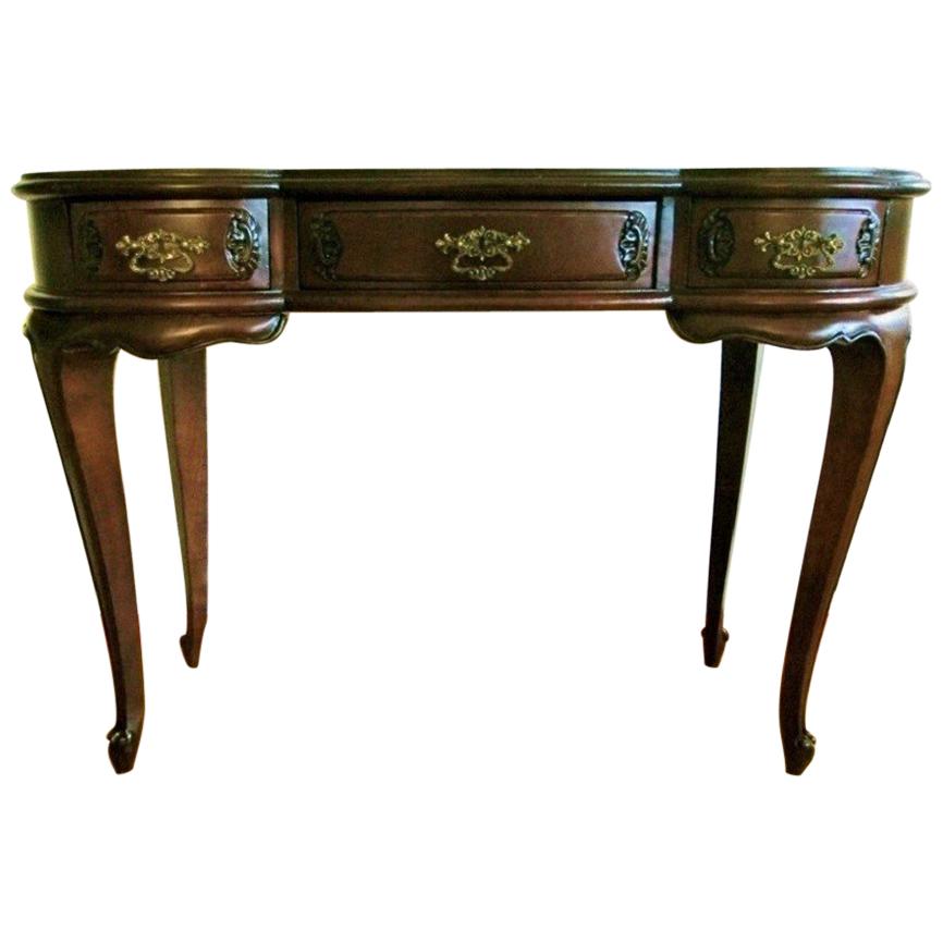 Early 20th Century French Hand Carved Oak Kidney Shaped Console Table