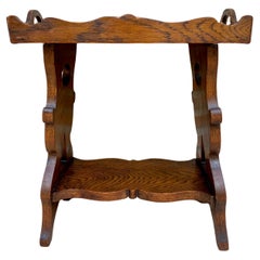 Antique Early 20th Century French Hand-Carved Oak Trolley Bar, 1920s
