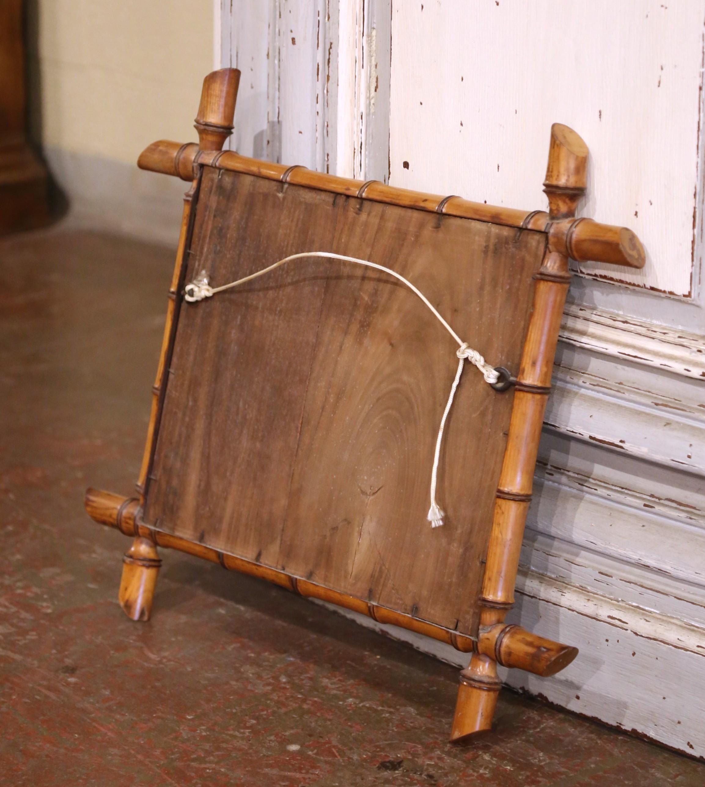 Imitation bambou Miroir mural en faux bambou sculpté à la main au début du 20ème siècle. en vente