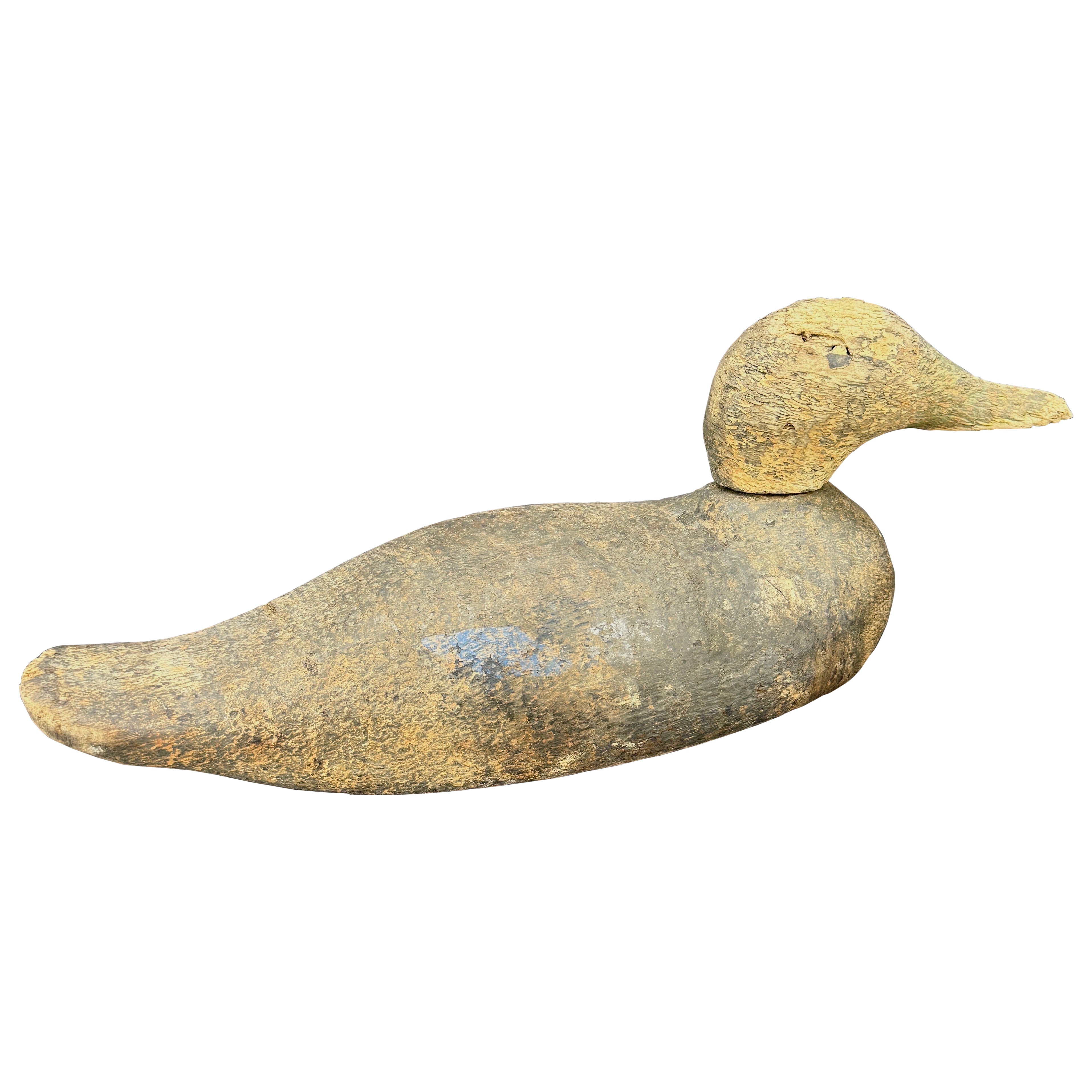 Appelant de canard en bois sculpté à la main du début du 20e siècle.