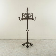 Early 20th Century French Hand Forged Iron Double Sided Music Stand