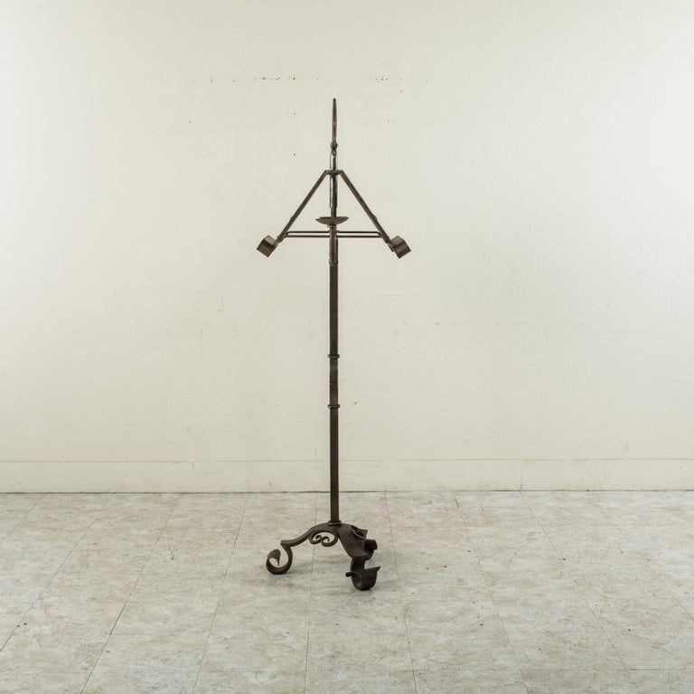 Early 20th Century French Hand Iron Double Sided Music Stand For