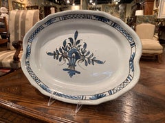 Early 20th Century French Hand Painted Faience Oval Platter from Normandy