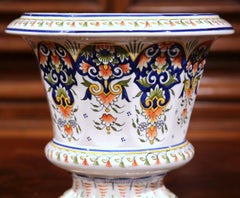 Early 20th Century, French Hand Painted Faience Planter from Rouen