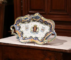Early 20th Century French Hand-Painted Faience Wall Platter from Normandy