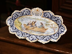 Early 20th Century French Hand Painted Faience Wall Platter from Quimper