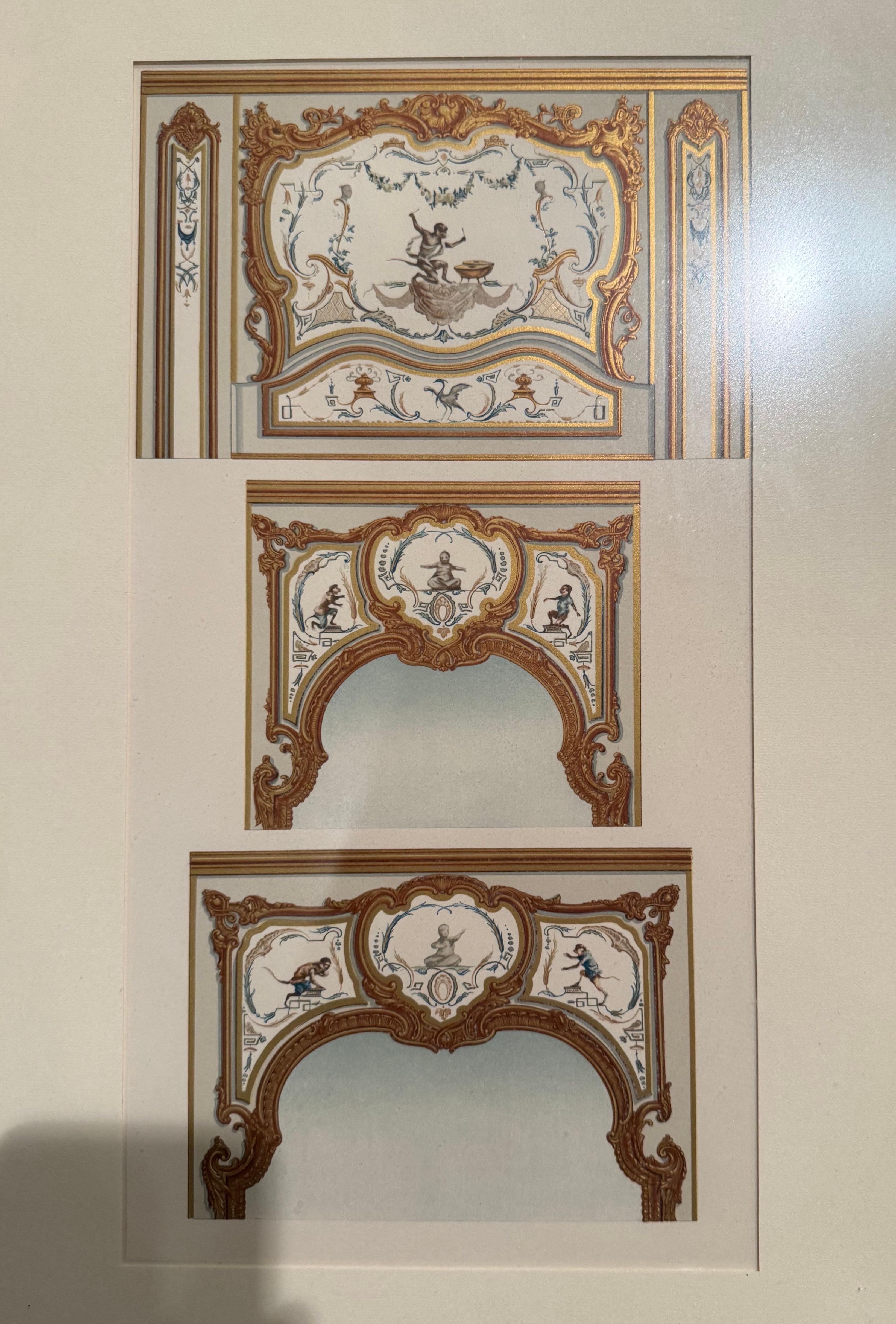 Early 20th Century French Hand Painted & Framed Architectural Drawings, Set of 8 For Sale 3